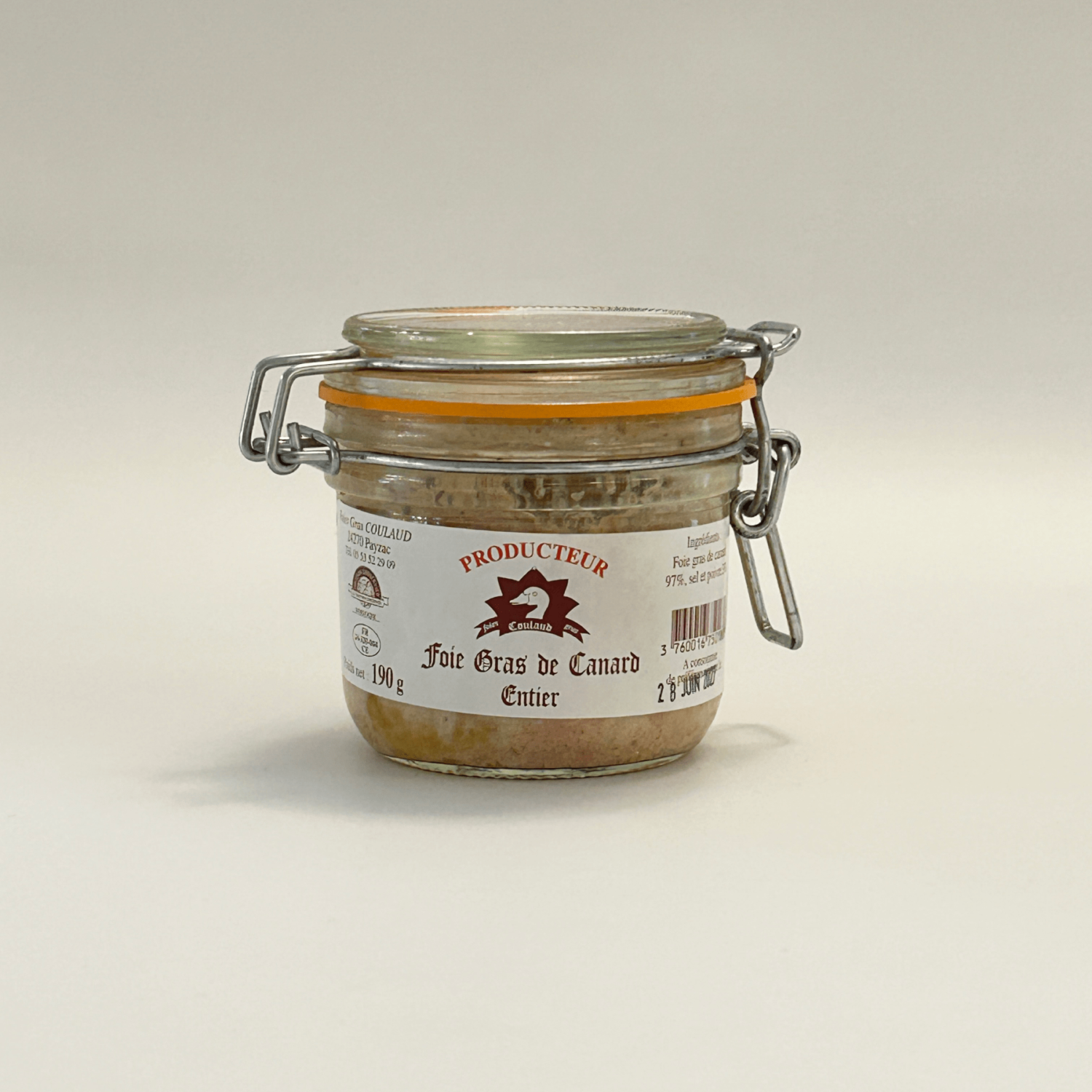 Foie gras canard entier 190g